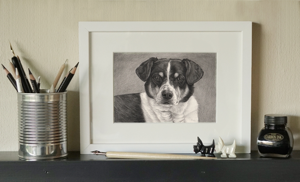 Handgetekend portretje als aandenken aan je huisdier